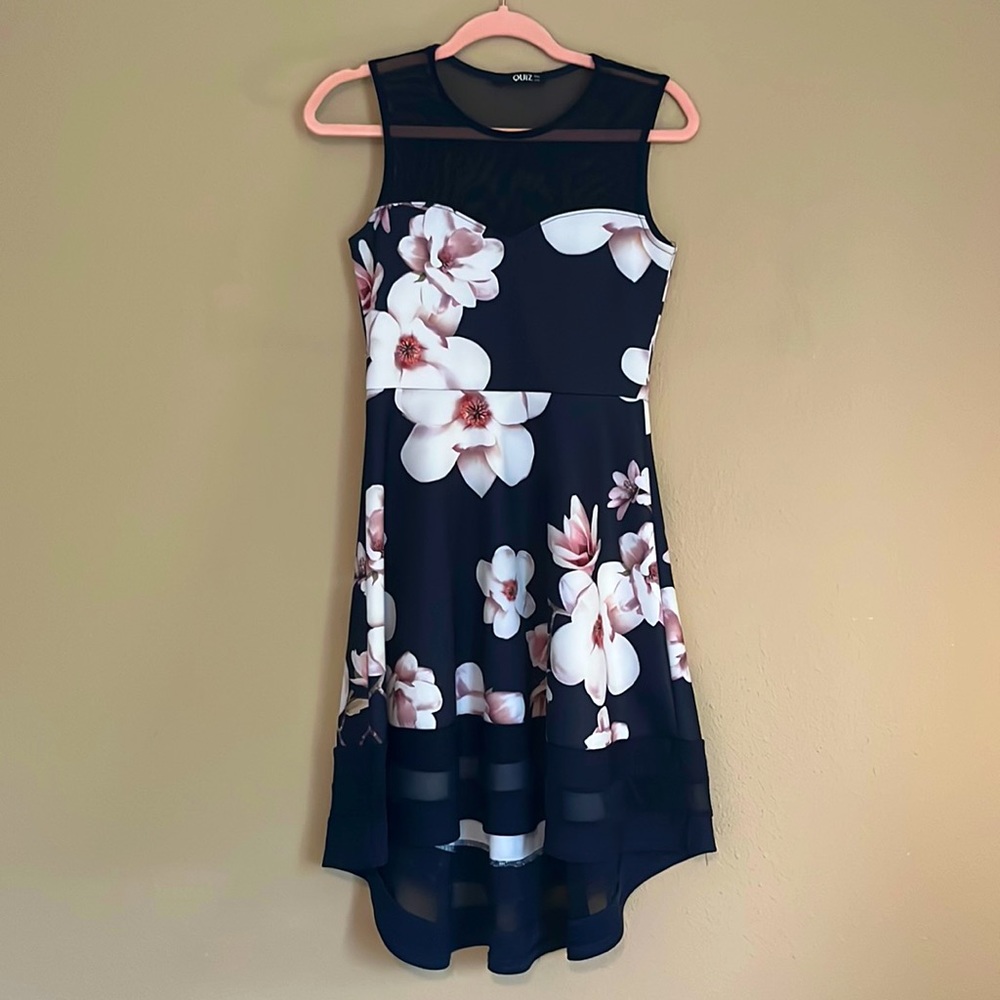 Super cute semi formal high low floral dress.